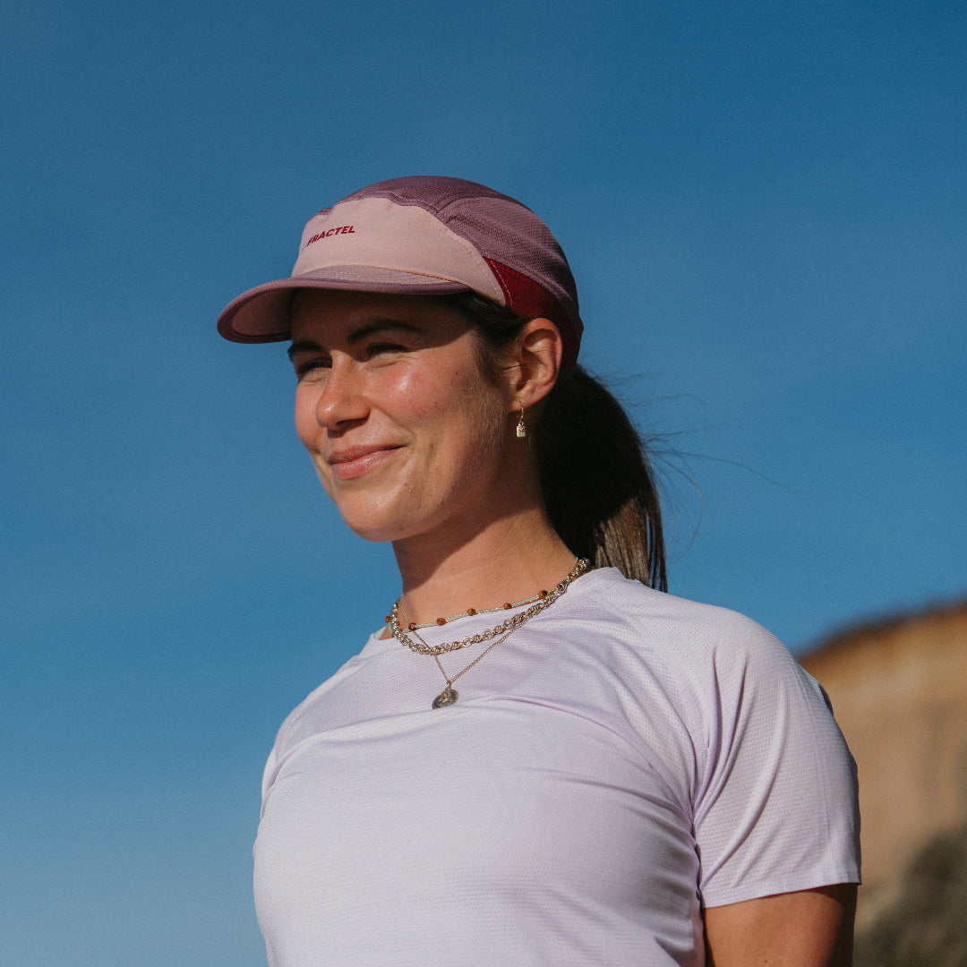 Purple Running Cap F-Series on Model