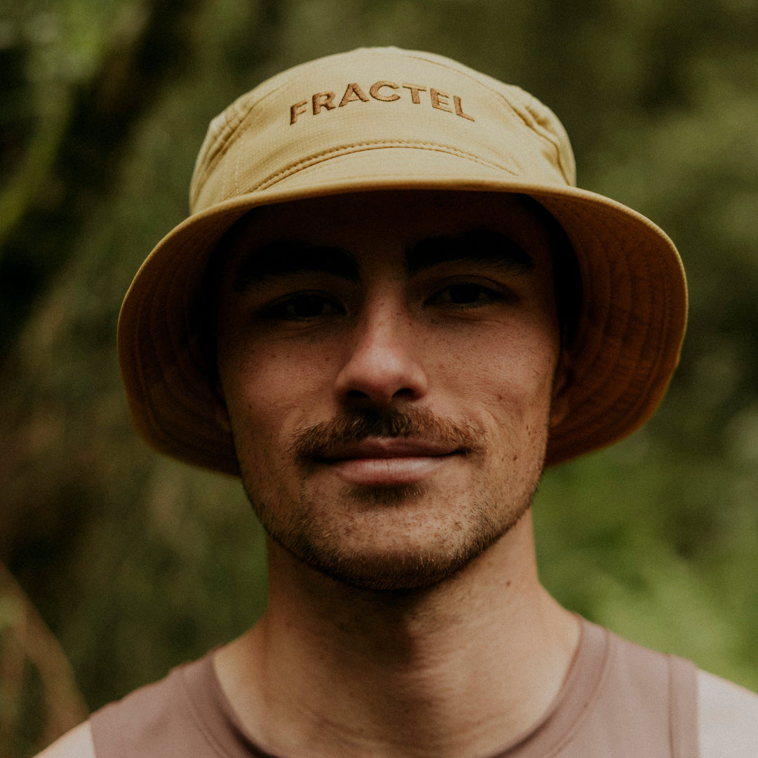 B-Series Beige Bucket Running Hat