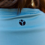 Womens Blue Performance Running Top On Model 