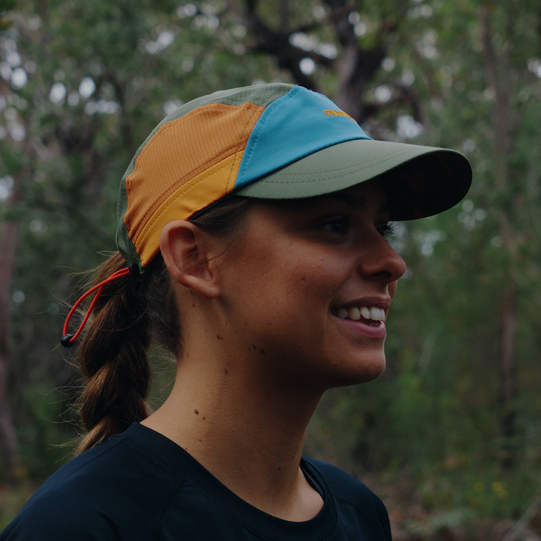 Runner wearing the Fractel E-ORBIT Running Cap