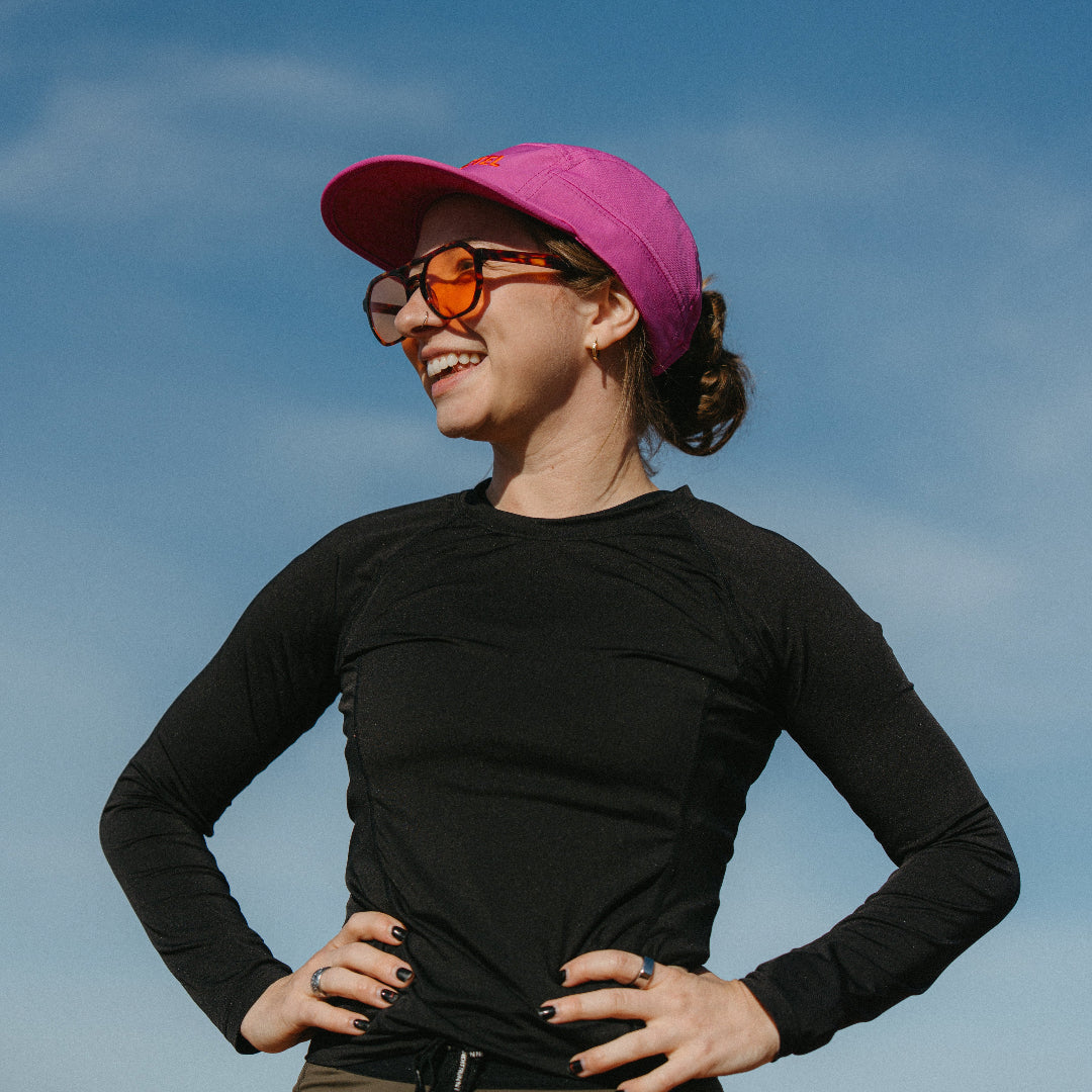Purple Running Cap M-Series on Model
