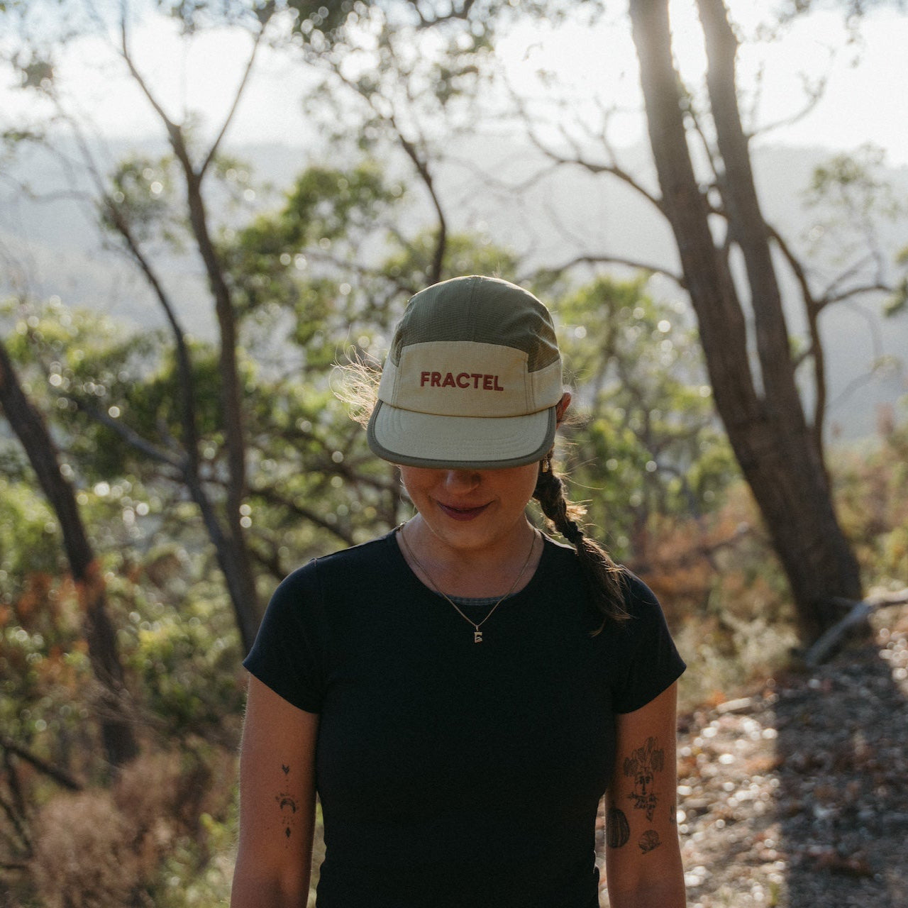 Brown Running Cap M-Series on Model
