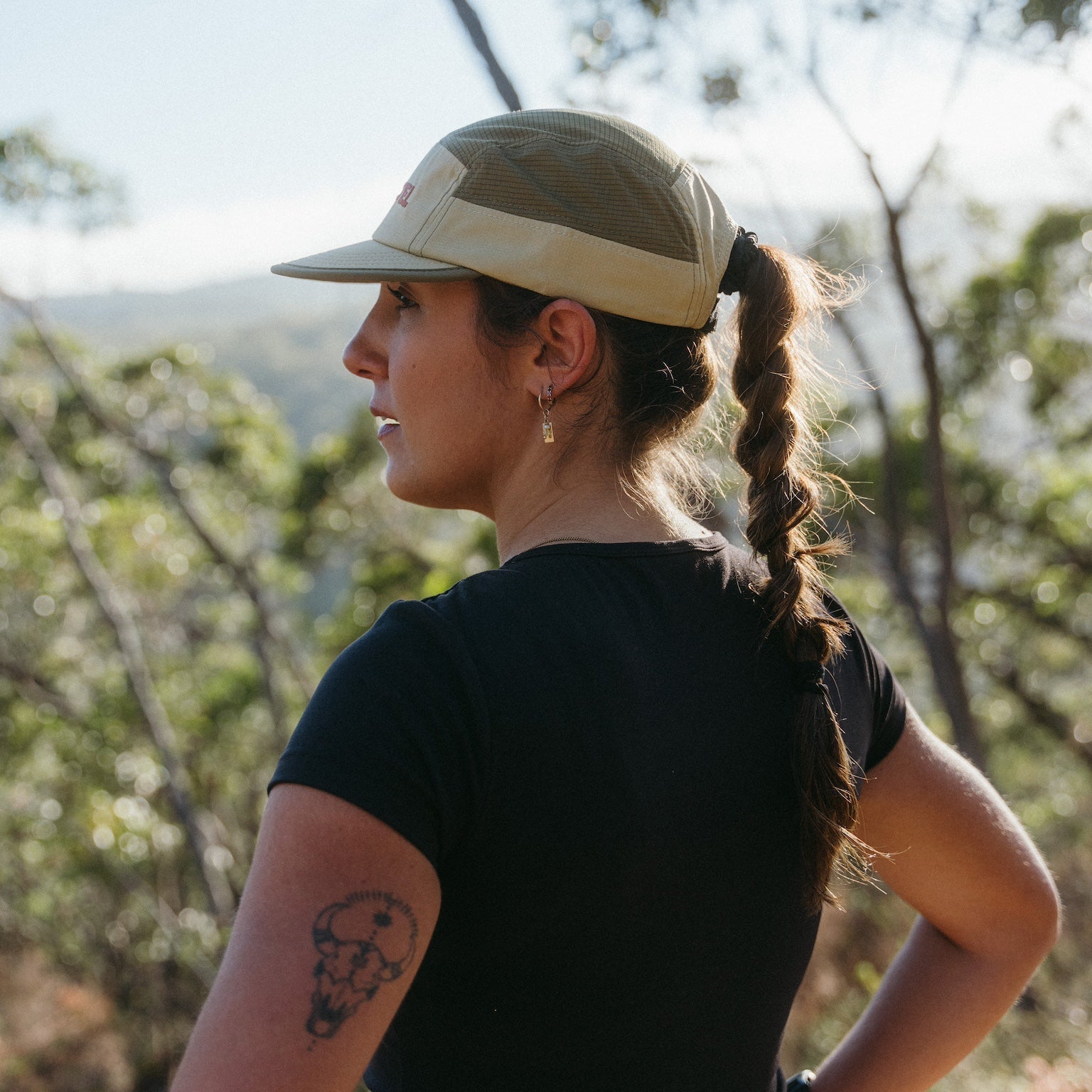 Brown Running Cap M-Series on Model
