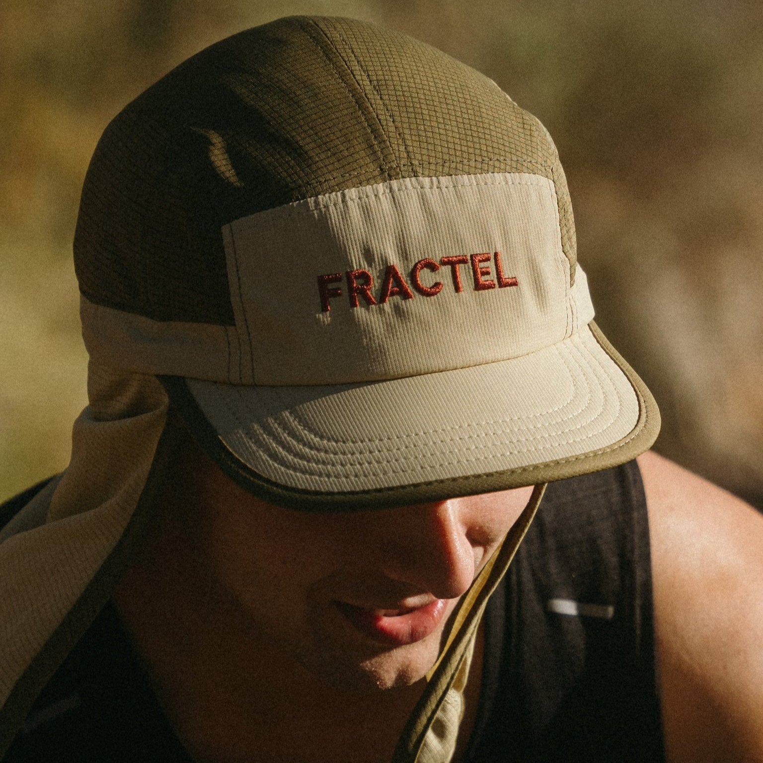 Brown Running Cap L-Series on Model
