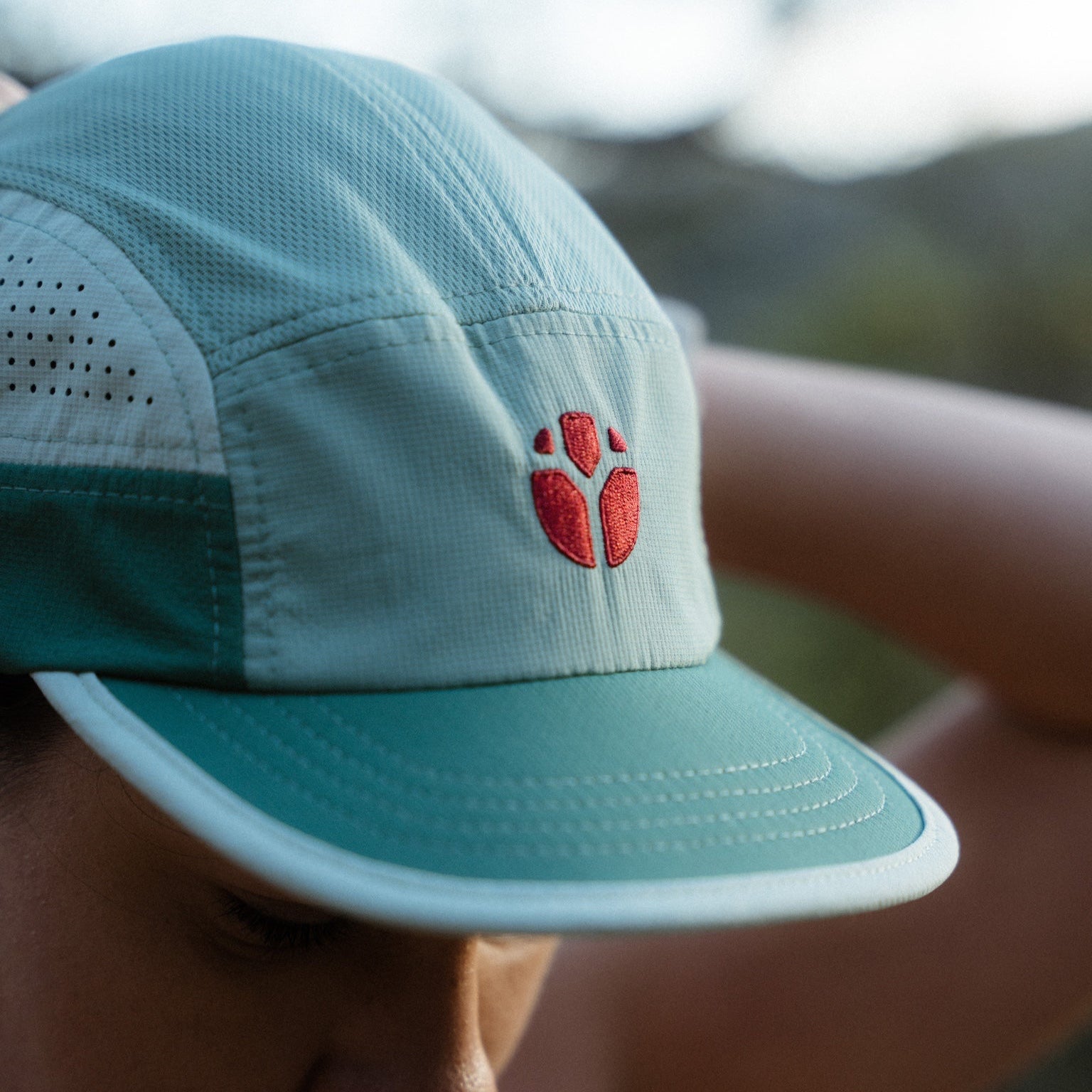 Blue Running Cap M-Series on Model