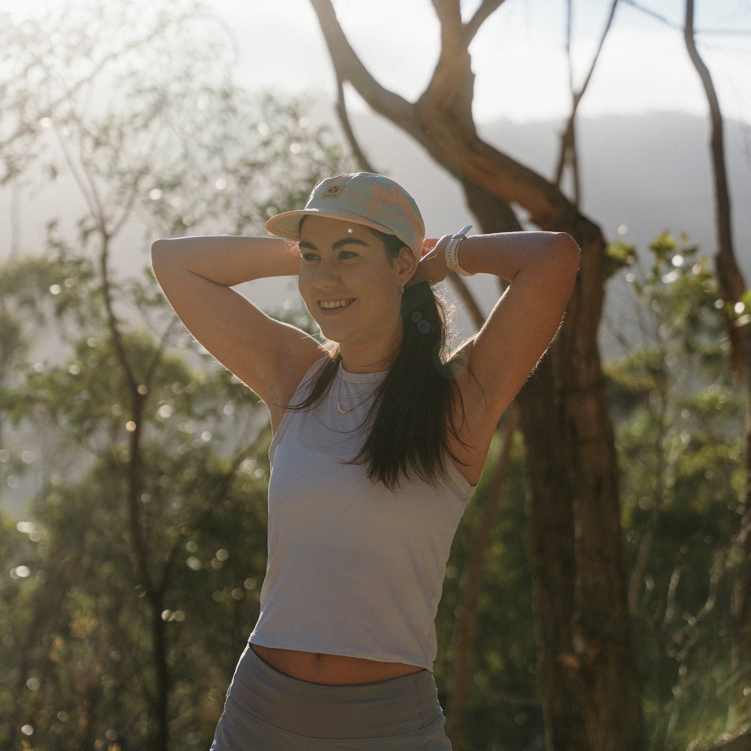 Pink Running Cap M-Series on Model