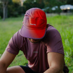 Runner wearing Fractel Ember Running Cap