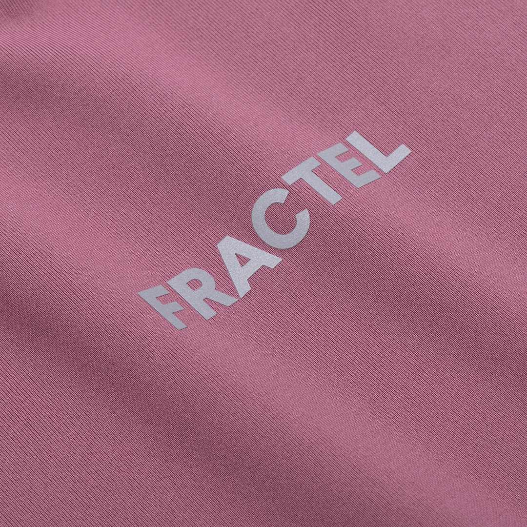 Close-up of FRACTEL logo on Men's S-AURA Running Shirt