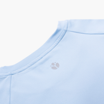 Close-up of FRACTEL logo on back of Men's S-COASTLINE Running Shirt
