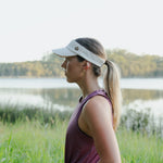 Runner wearing V-SHORELINE Visor on a run